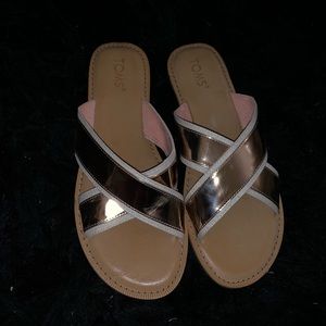 TOMS Gold Slip-on Sandals
